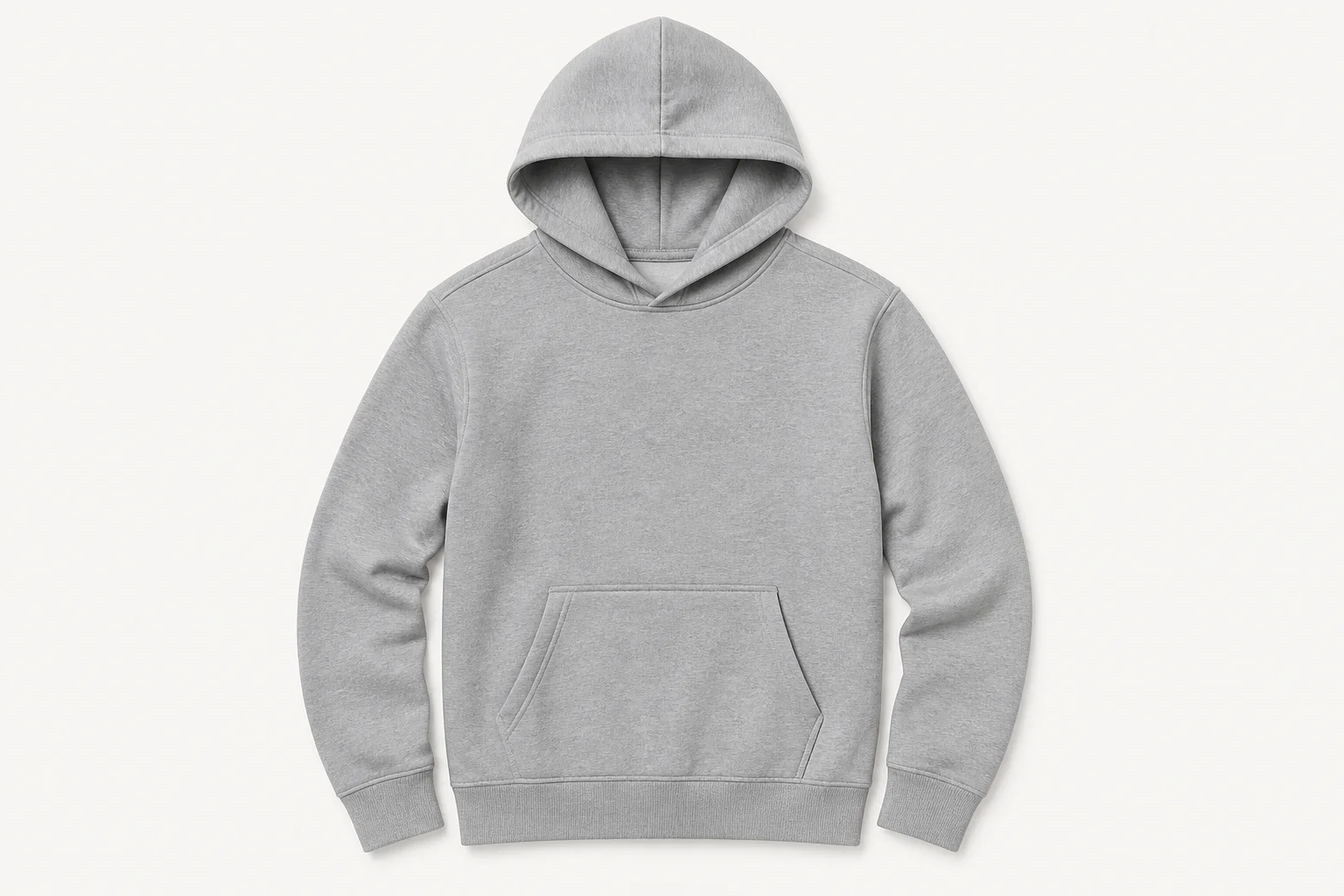 Midweight Blank Hoodie — Heather Grey